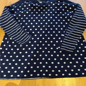 Navy Blue Polka Dot Pure Handknit Shirt